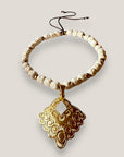 Maxi bracelet with golden turtle and colored lava