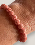 Pulsera medium base 6mm esponja coral rosa