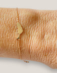 Pulsera isla de Fuerteventura 15mm acero titanio oro rosa con cadena fina soldada