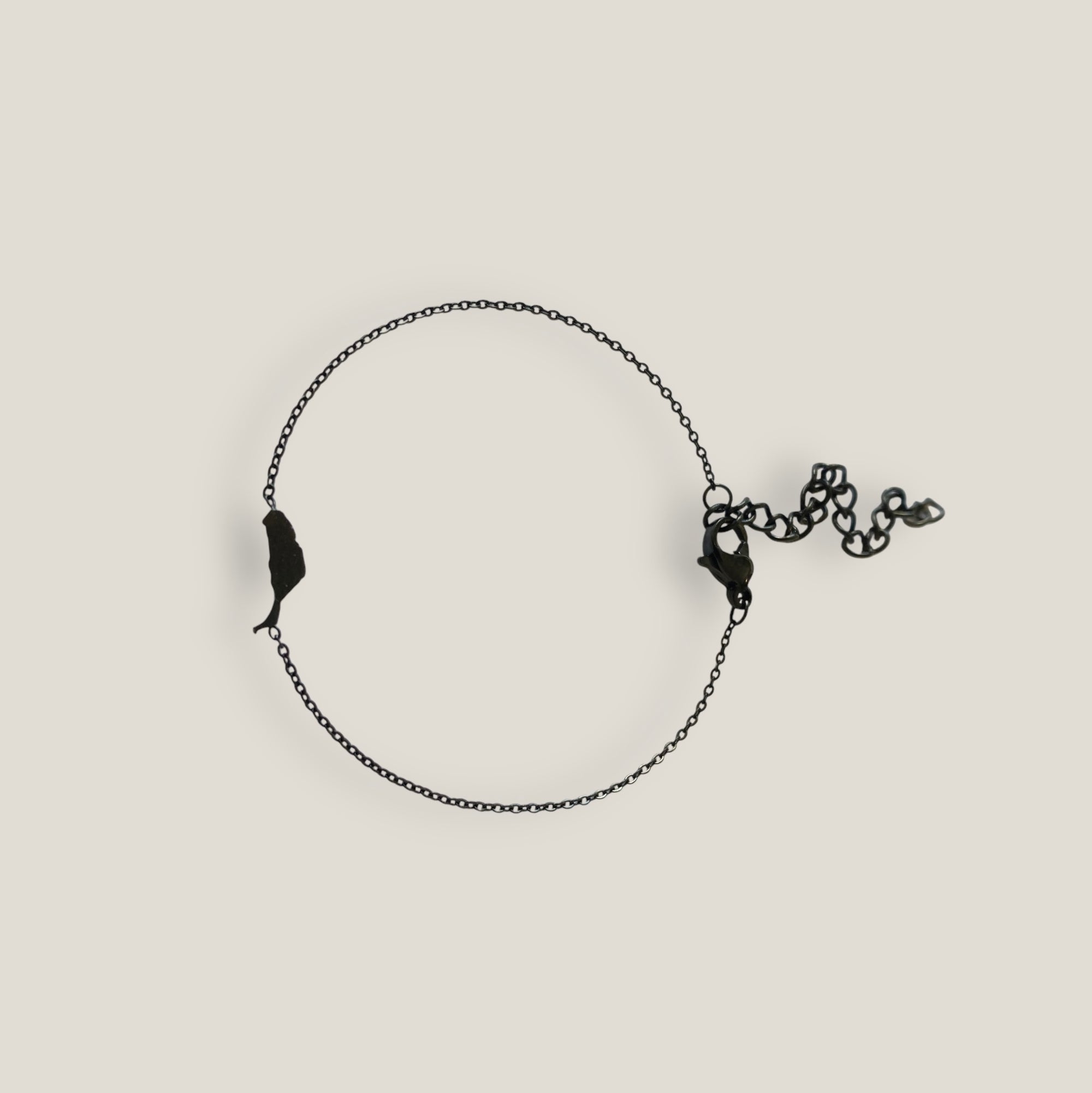 Pulsera isla de Fuerteventura 10mm acero titanio negro con cadena fina soldada