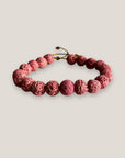 Pulsera base 8mm esponja coral fucsia marsala