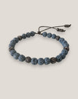 Pulsera Dafne con esponja coral azul claro y filigrana gunmetal con cristalitos
