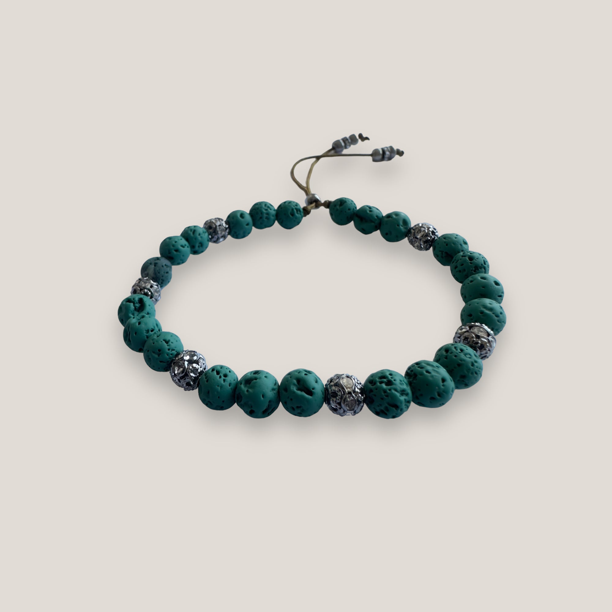 Bracelet with large golden turtle and colored lava