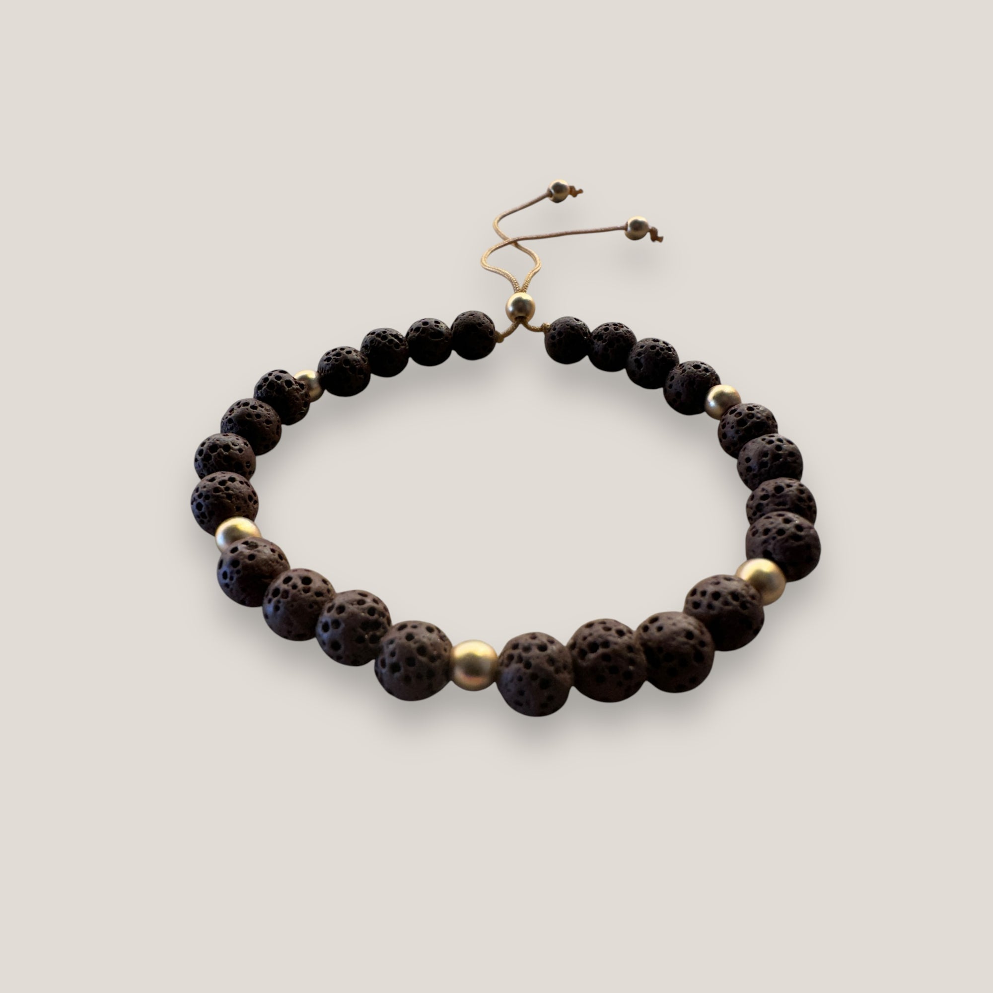 Armbandbasis 6 brauner Korallenschwamm mit goldenen Hämatiten