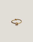 Ring mit rundem Zirkonia Stahl Gold