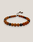 Pulsera Dafne con esponja coral calabaza y filigrana bronce con cristalitos