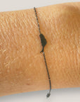 Pulsera isla de Fuerteventura 10mm acero titanio negro con cadena fina soldada