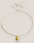 Collar minimal con estrella de howlita amarilla