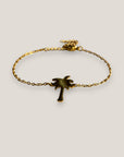 Pulsera cadena con palmera acero oro