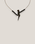 Collar midi loro madera gris negro madera lava negra