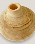 Collar isla de Fuerteventura 10mm acero titanio oro con cadena fina soldada
