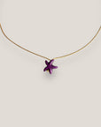 Collar minimal con estrella de howlita morada