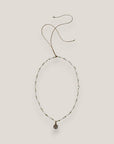 Collar medallita nácar mini Isla Fuerteventura acero oro y cadena de acero oro discos bolitas nácar blanco