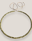Collar mini base 4mm esponja coral verde olivina