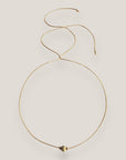 Collar minimal con bola 8mm de esponja coral verde olivina y separadores dorados con brillis de cristal blanco