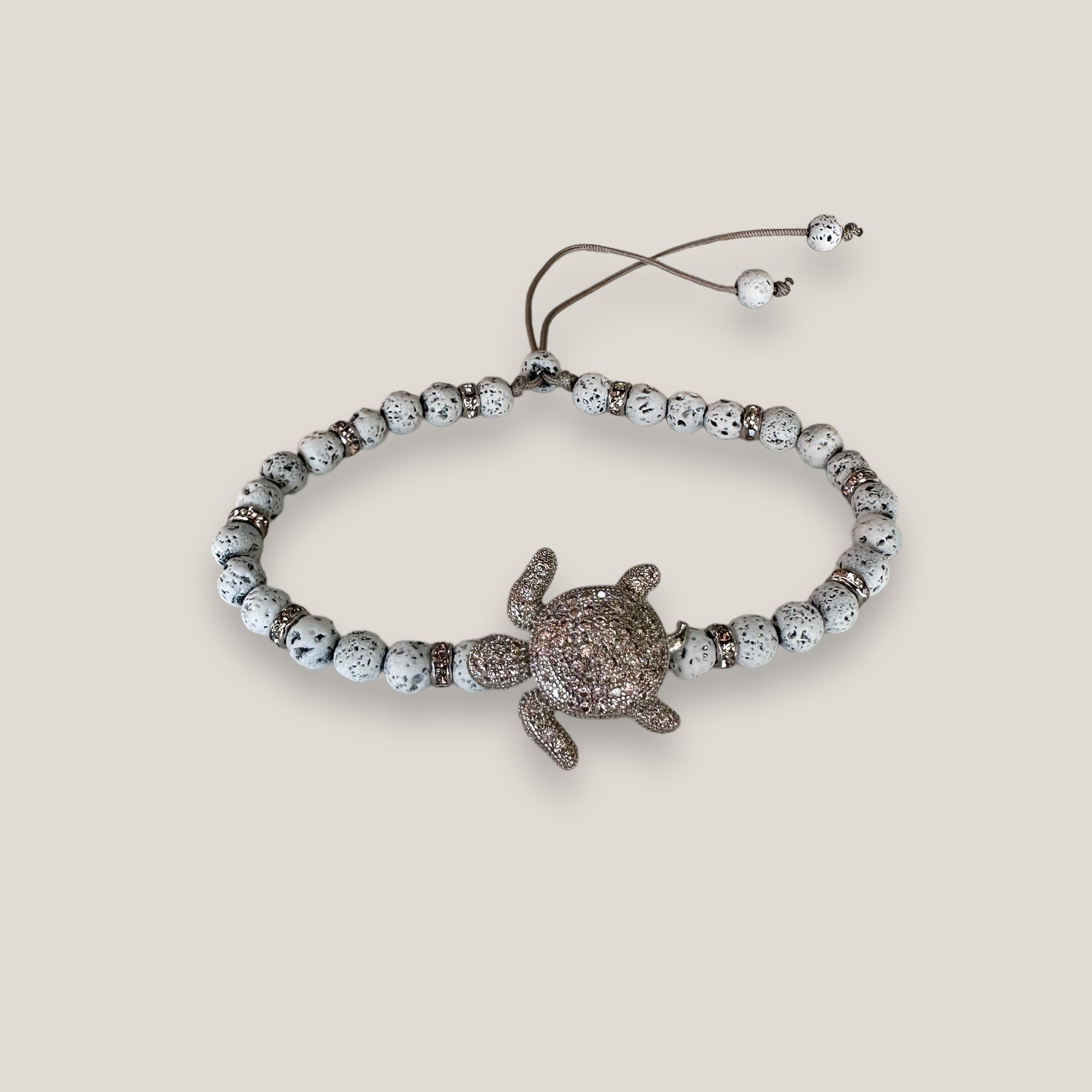 Maxi luxi silver turtle bracelet and lava color