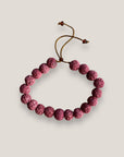 Pulsera base 8mm esponja coral fucsia marsala