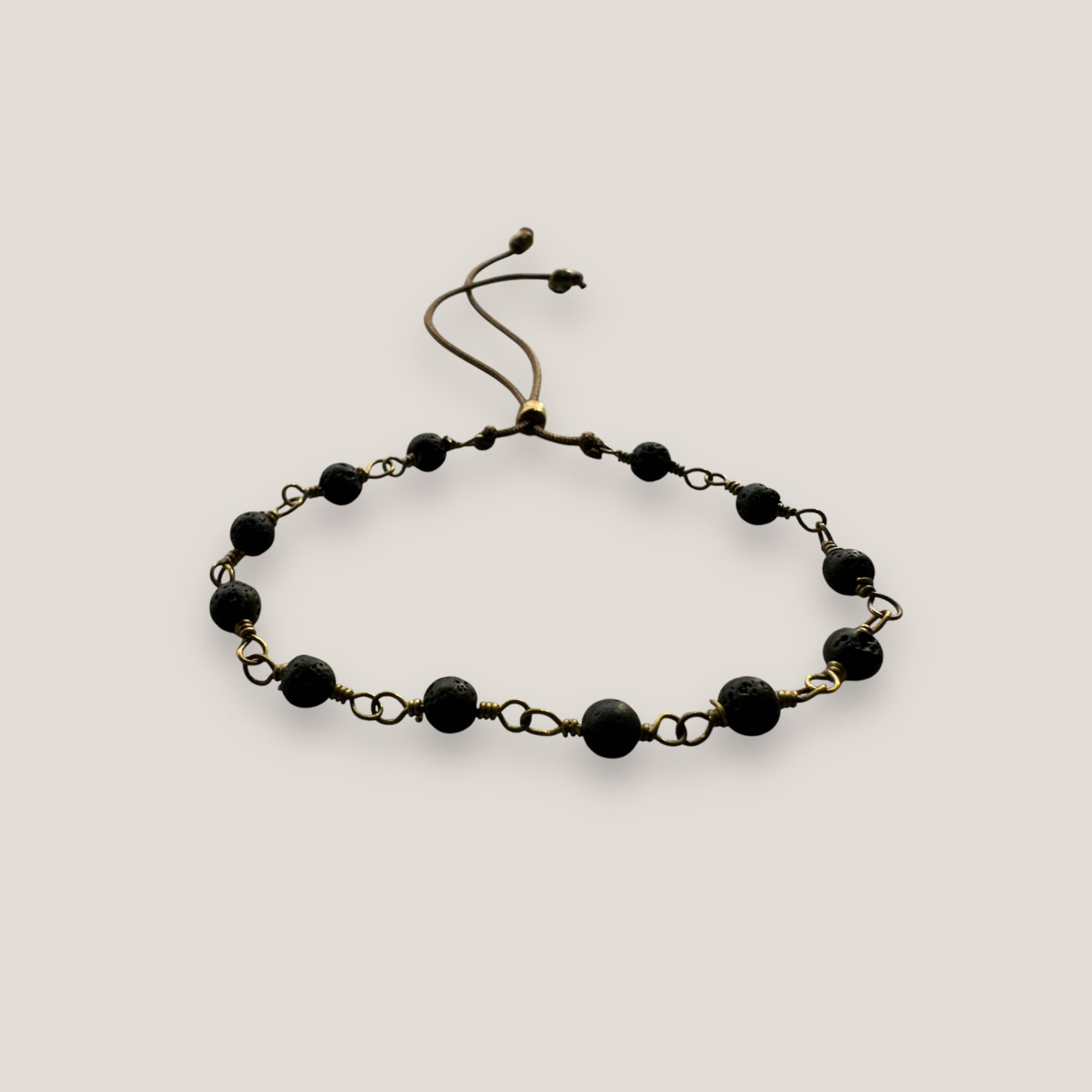 Lavabronze Kettenarmband 4mm schwarz