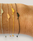 Pulsera isla de Fuerteventura 10mm acero titanio negro con cadena fina soldada