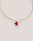 Collar minimal con estrella de howlita roja