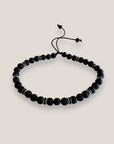 Armband mit schwarzen Lavaperlen und silbernem Glitzer mit schwarzen Kristallen