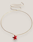 Collar minimal con estrella de howlita roja