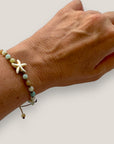 Pulsera Eloise con estrella howlita y amazonitas
