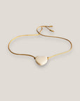 Pulsera minimal con corazón 10mm de nácar blanco