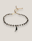 Pulsera con cristales facetados gris electrochapado engarzados isla fuerteventura