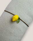 Lemon and leaf resin bracelet