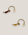 Pendientes semi aro colgante isla de Fuerteventura 10mm acero titanio oro
