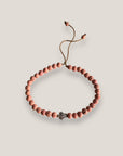 Pulsera con tortuguita plateada y lava rosa