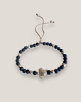 Bracelet with large golden turtle and colored lava