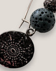 Bracelet with large golden turtle and colored lava