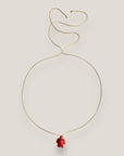 Collar minimal con tortuga de howlita fucsia