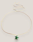 Collar minimal con estrella de howlita verde oscuro