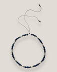 Collar Dafne perlas, lava azul añil y filigranas gunmetal con cristalitos