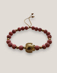 Bracelet with large golden turtle and colored lava
