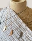 Collar isla de Fuerteventura 20mm acero titanio oro con cadena fina soldada