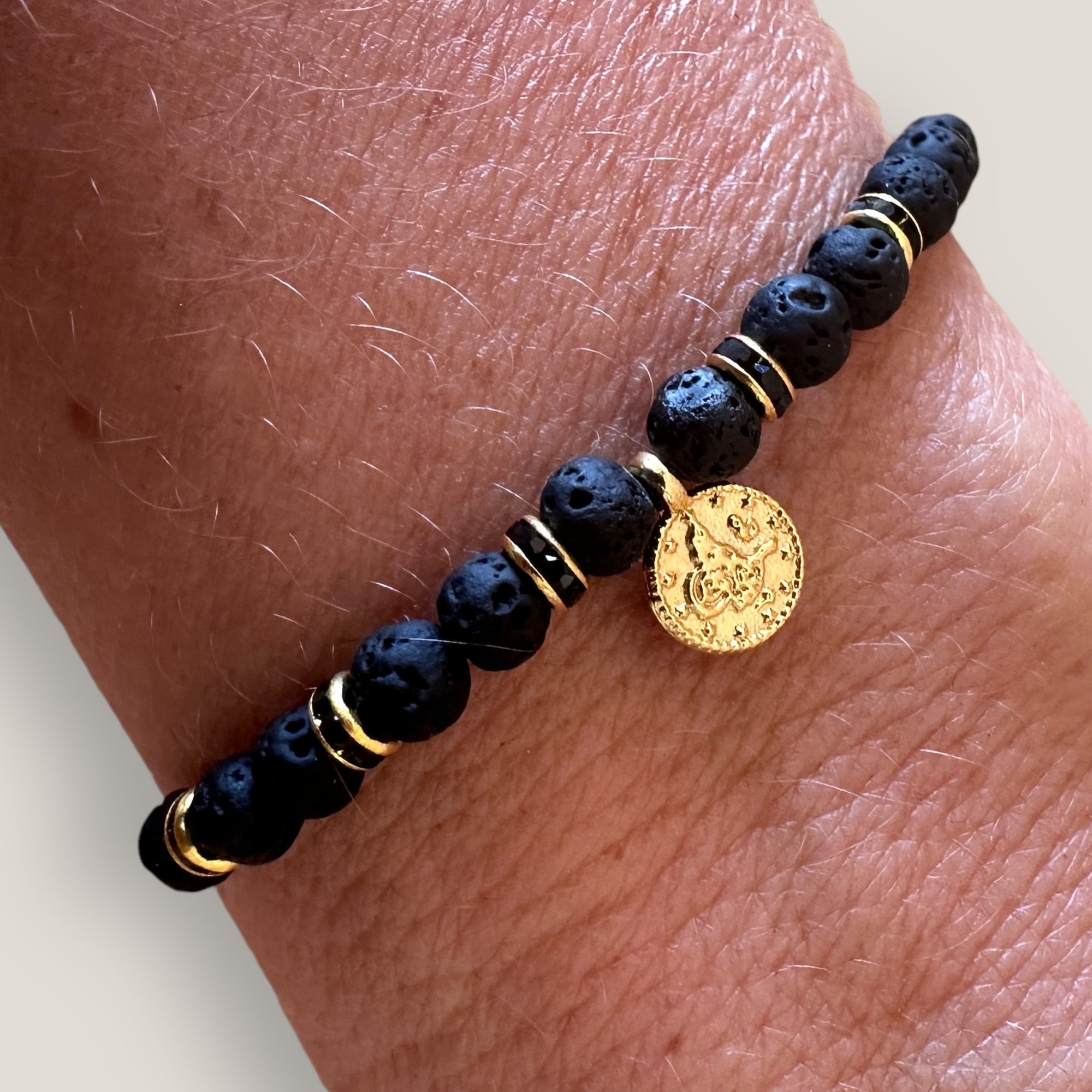 Midi bracelet me golden turtle and lava color