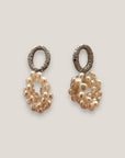 Pendientes aro frente acero con triple perlitas 4mm blancas naturales