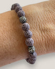Bracelet with large golden turtle and colored lava
