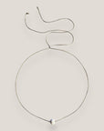 Collar minimal con bola 8mm de lava blanca