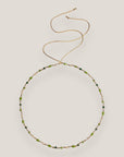 Collar Divino con cristales facetados verde oscuro, verde vivo y blanco
