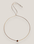 Collar minimal con bola esponja coral marrón chocolate