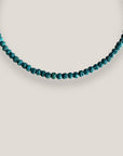 Collar mini base 4mm esponja coral azul turquesa