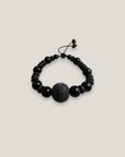 Pulsera ónix gran cuenta esponja coral negra 20mm