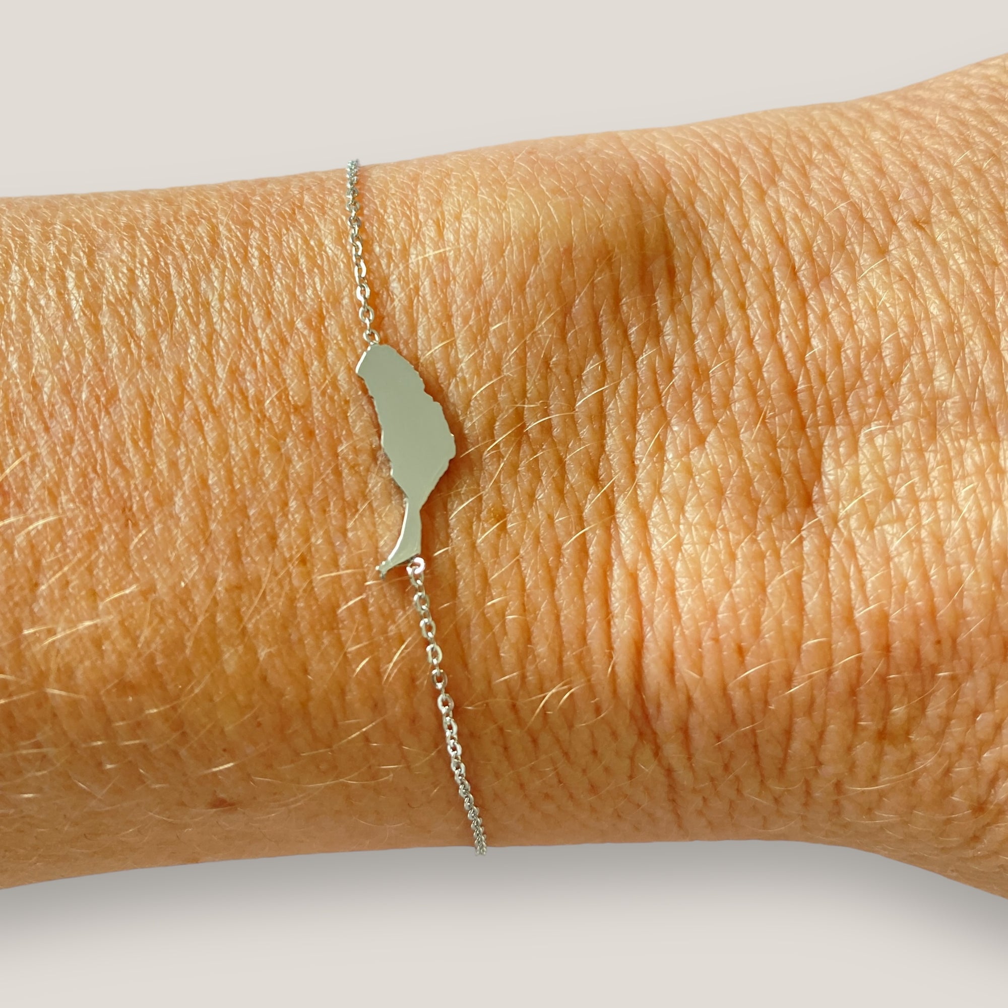 Fuerteventura-Inselarmband, 15 mm Titanstahl mit feiner geschweißter Kette