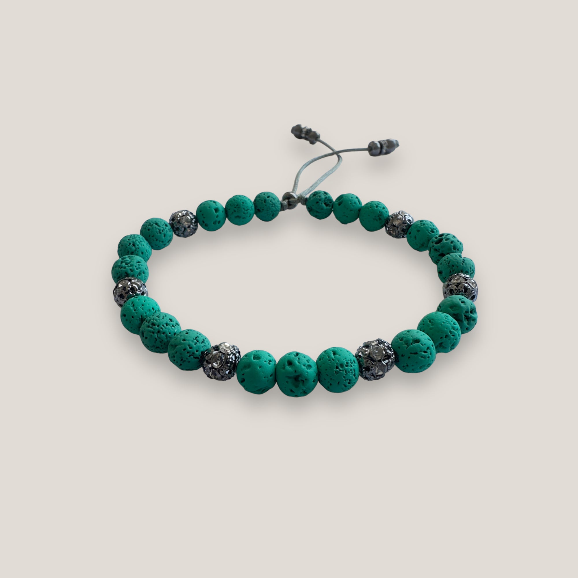 Bracelet with large golden turtle and colored lava