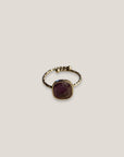 Silberring mit lila Amethyst-Stein aus Stahl